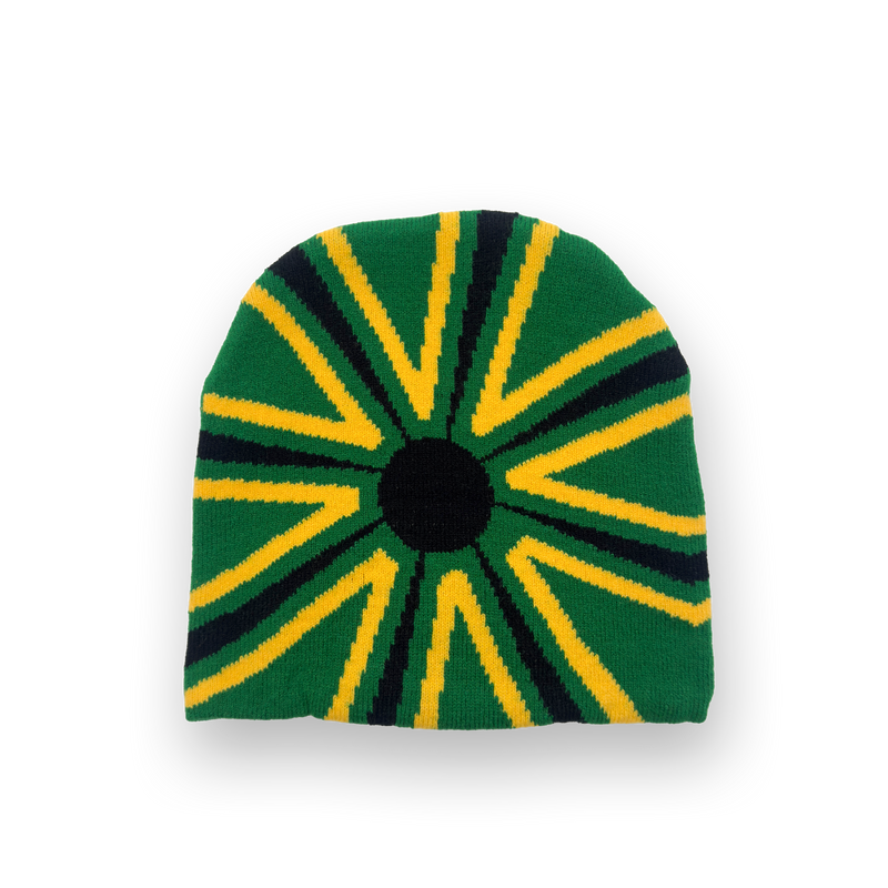 PANA RISING SUN BEANIE - BLACK YELLOW AND GREEN